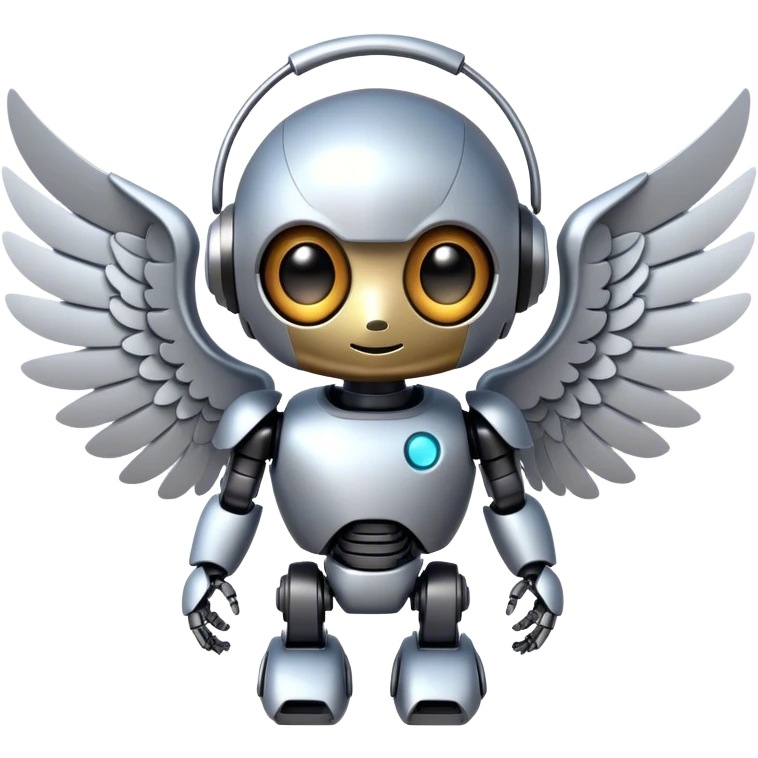 cute robot with wings emoji