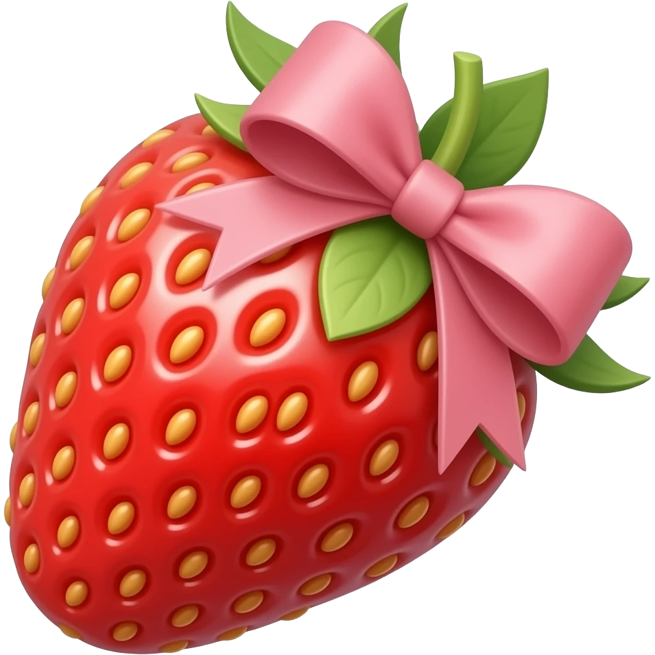 Fresa con moño emoji