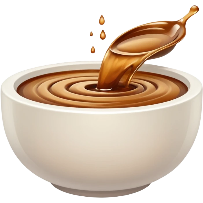 still brown liquid in white bowl emoji
