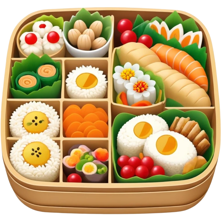 Japanese spring bento box emoji
