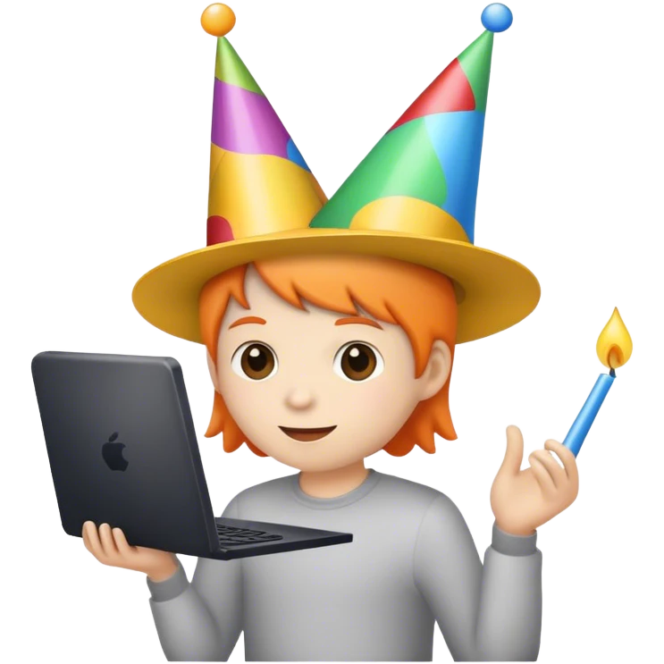 Computer geek birthday emoji
