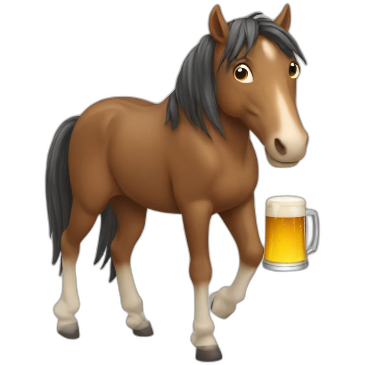 Horse with a beer emoji