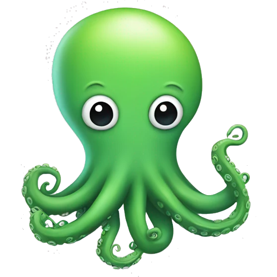 smiley sideways octopus like letter C. For desktop mobile icon emoji