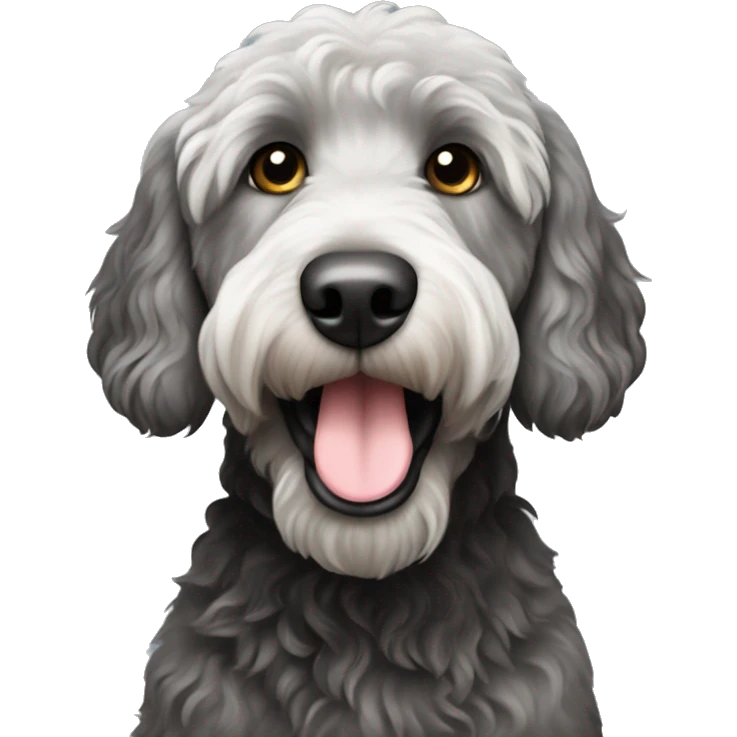 Labradoodle black and silver  emoji