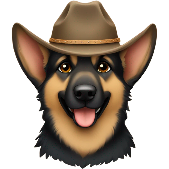 german shepherd with cowboy hat emoji