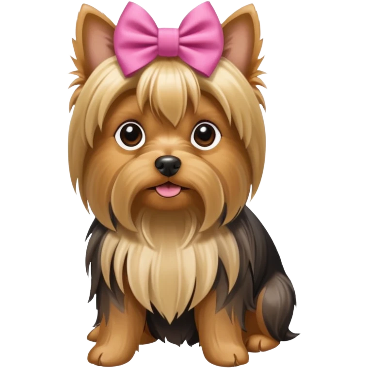 a yorkshire dog with a bow emoji