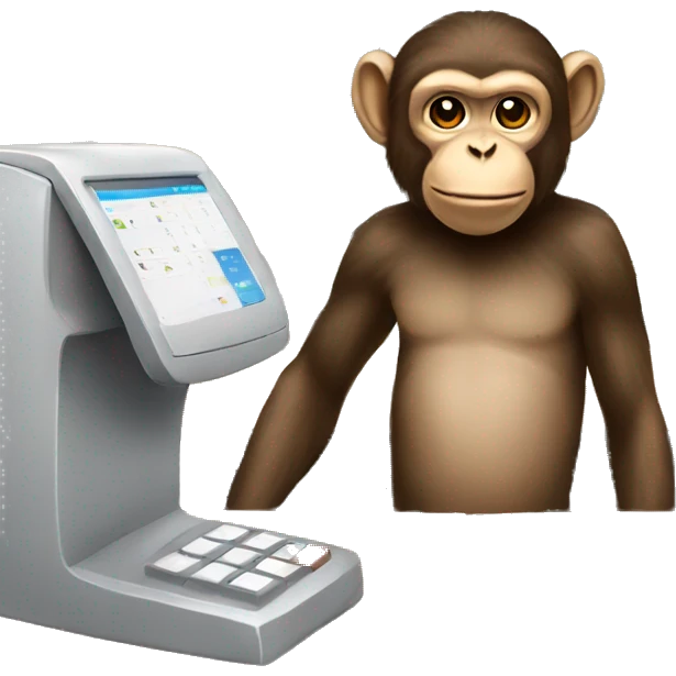 Monkey behind the cash register emoji