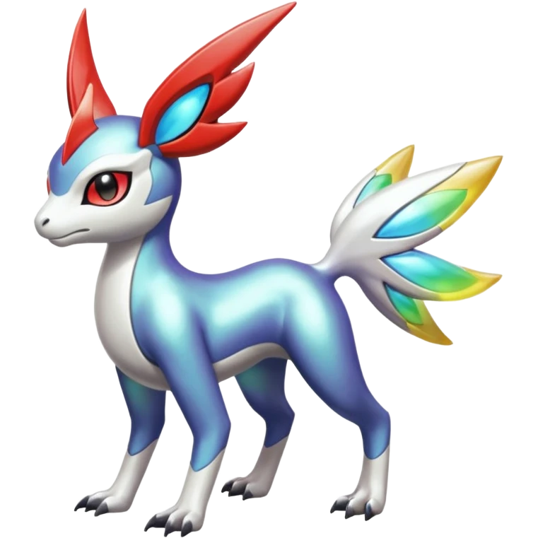 Shiny Colorful Meloetta-Latias-Koraidon-Peppercat-Wargreymon-Protogen-Fakémon-fusion-hybrid-creature emoji