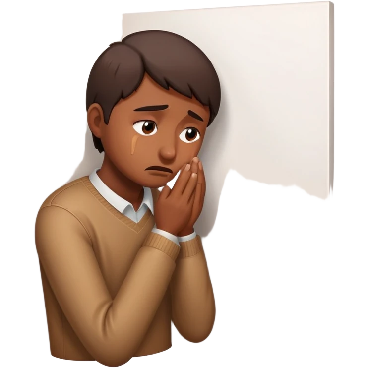 Crying alone in the corner brown skin  emoji