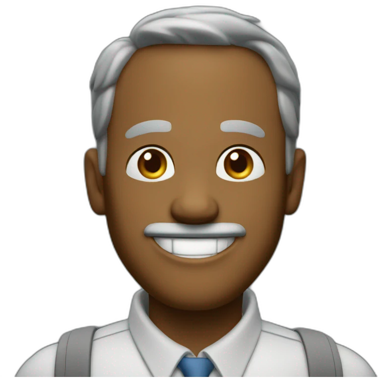 bold 50 year old tall smiling face teacher friendly intelligent strong emoji