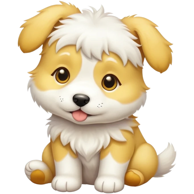 Yellow and white puppy emoji