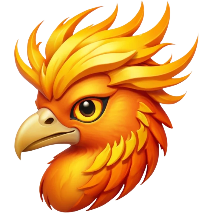 Phoenix force from marvel in a shape of flame bird face to screen  emoji