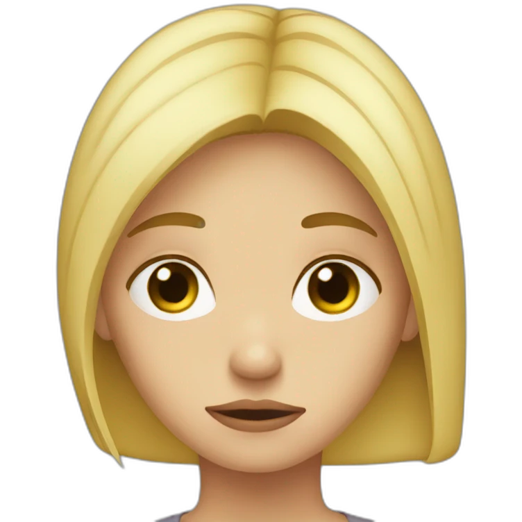 sad blonde girl emoji