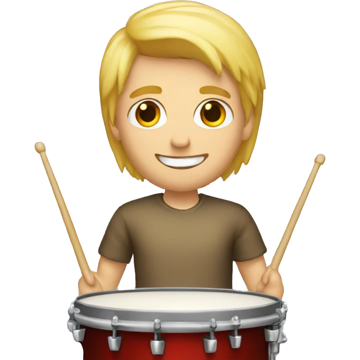 Blond Guy playing drums emoji