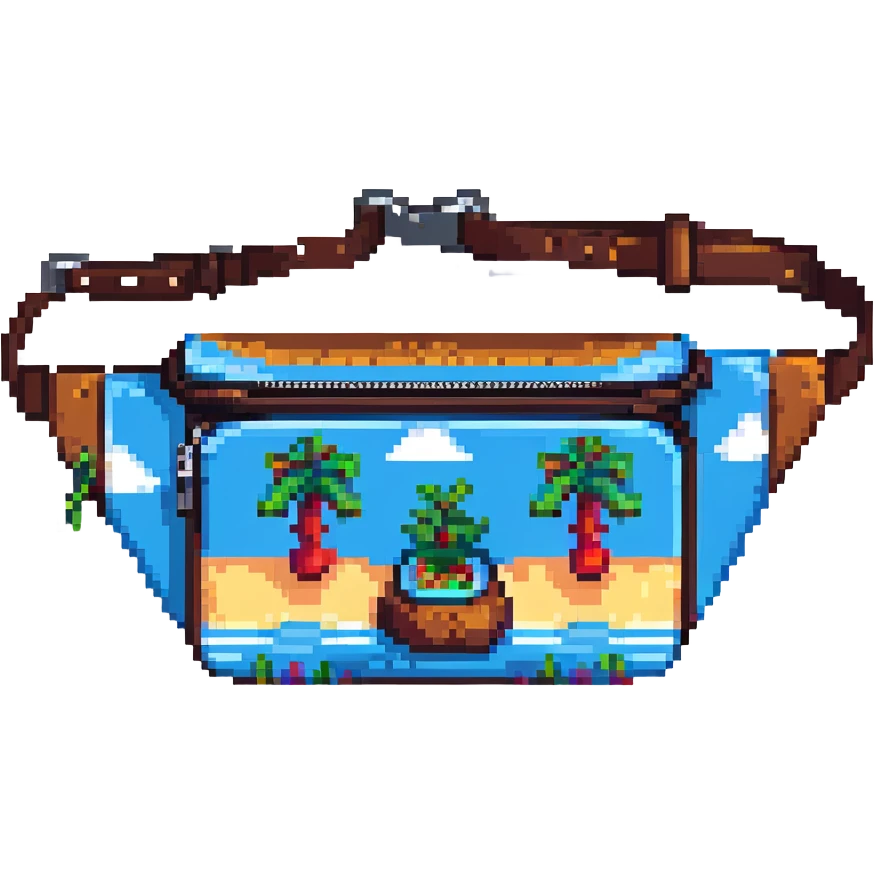 retro style waist bag pixel art emoji