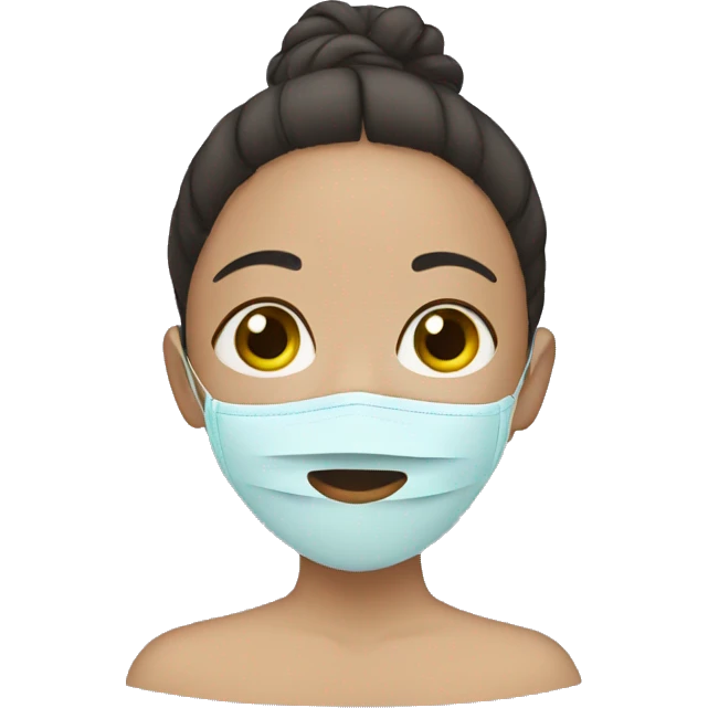 Girl doing face mask emoji