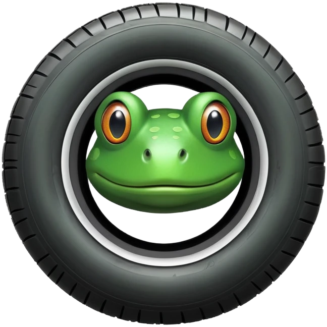 a tire   but only the head is that of a frog  emoji