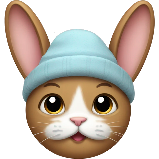 bunny with cat hat emoji