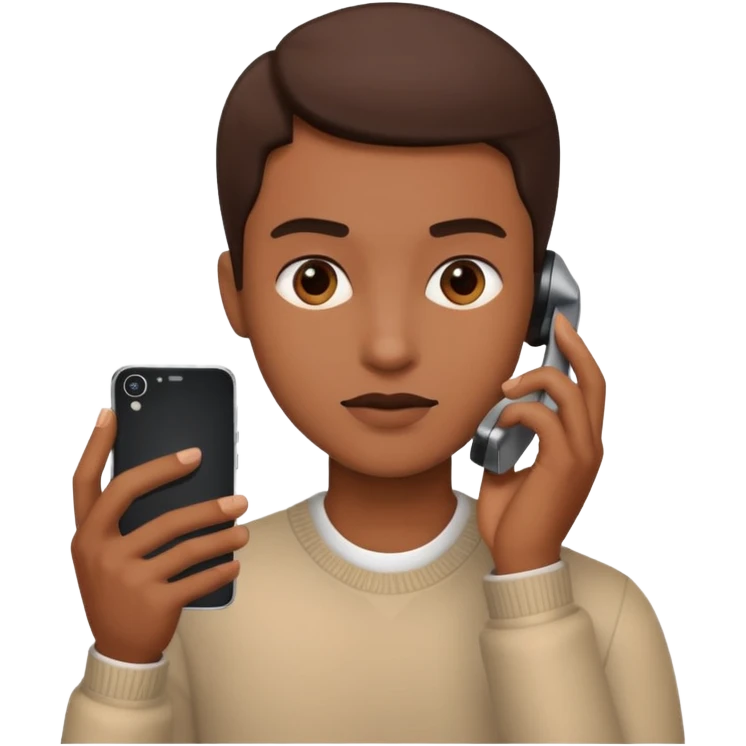 interacting with phone emoji