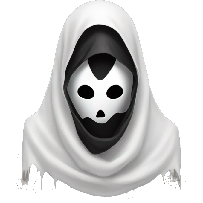 Scary long Ghost mask and black headscarf horror movie villain emoji