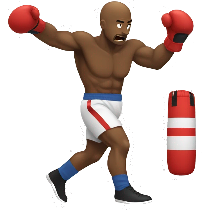 man punching boxing bag  emoji