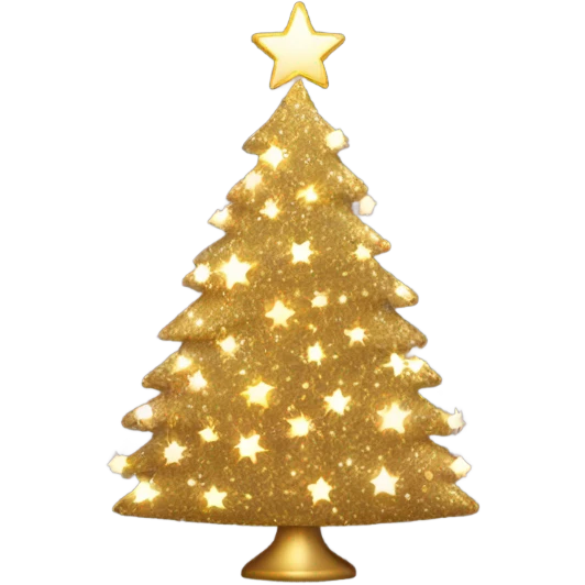 Gold Christmas tree with twinkly lights emoji