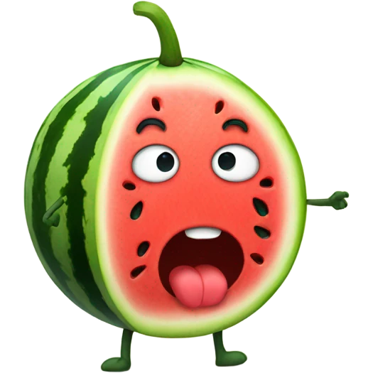Watermelon with legs emoji