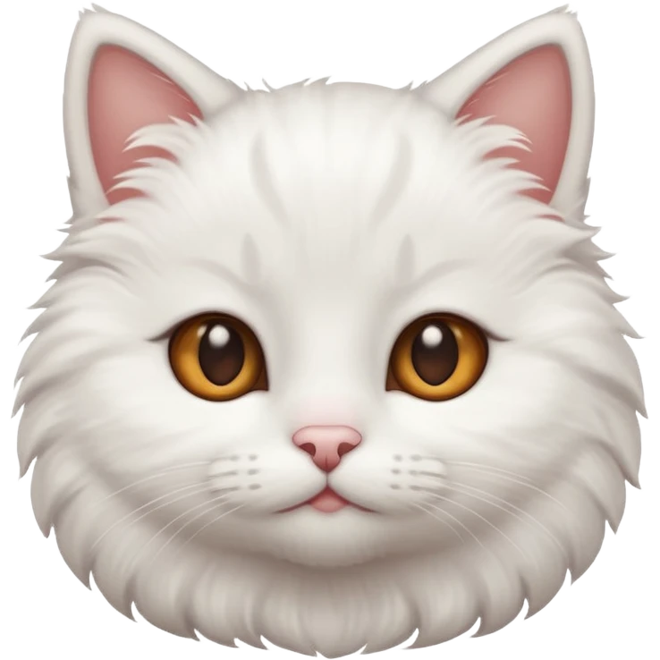 baby white cat with brown eyes emoji