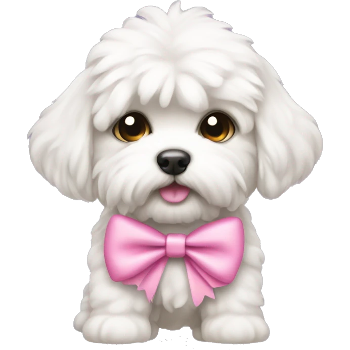 Schichon puppy with pink bow emoji