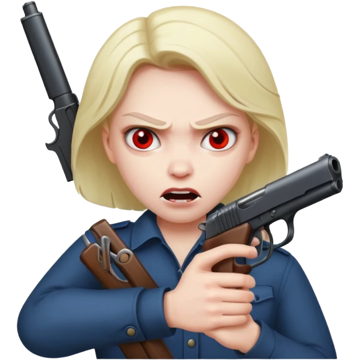 Una cara malvada con una pistola emoji