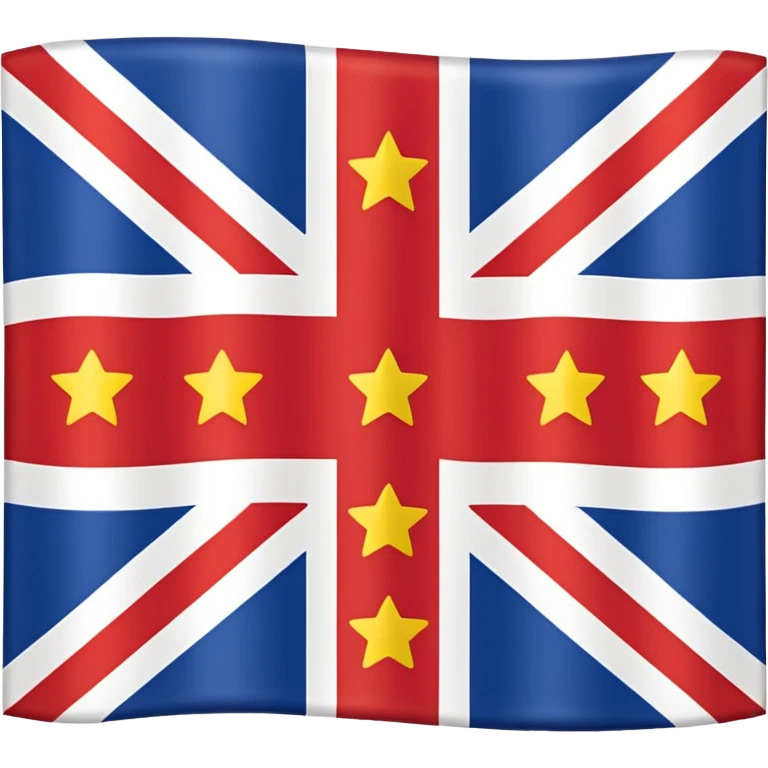 flag with yellow background, British Union Jack in the top left corner, small yellow stars on the Union Jack emoji