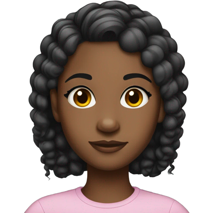 Black girl with a Side part with baby hairs & lashes emoji