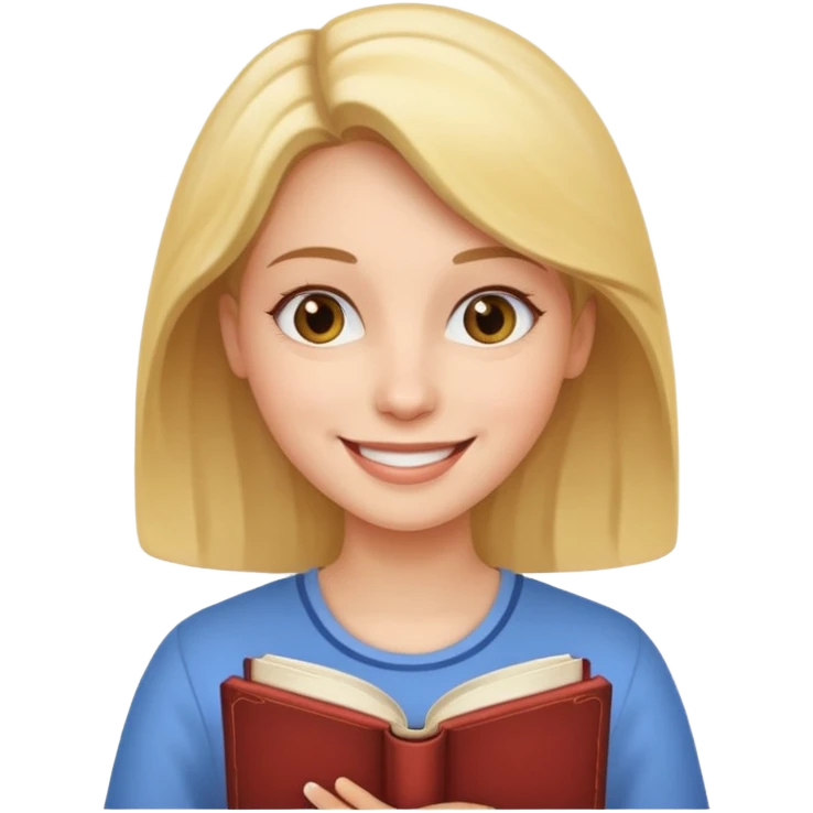 a woman holding a book emoji
