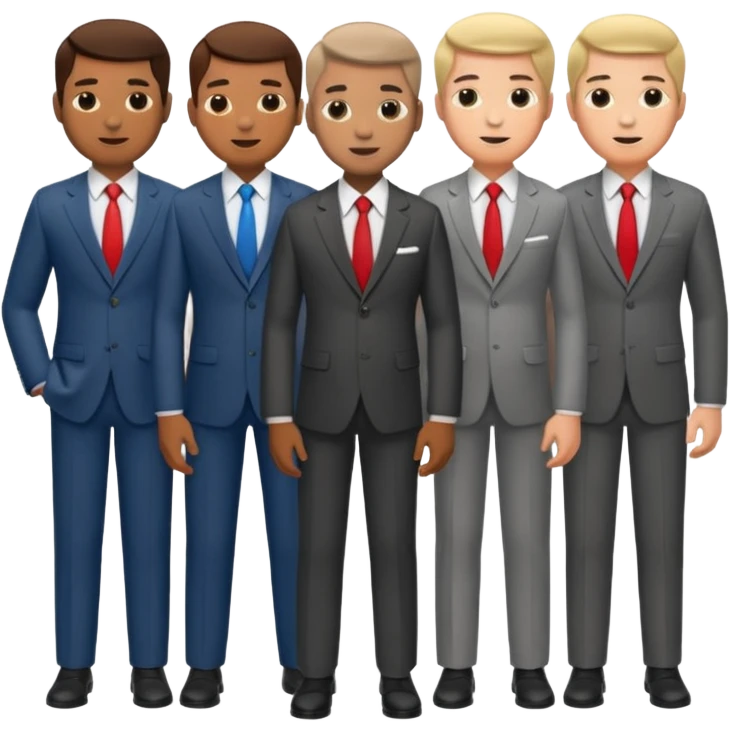 group men wearing shirts and suits emoji