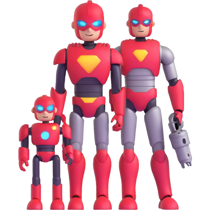 superhero with robot sidekick emoji