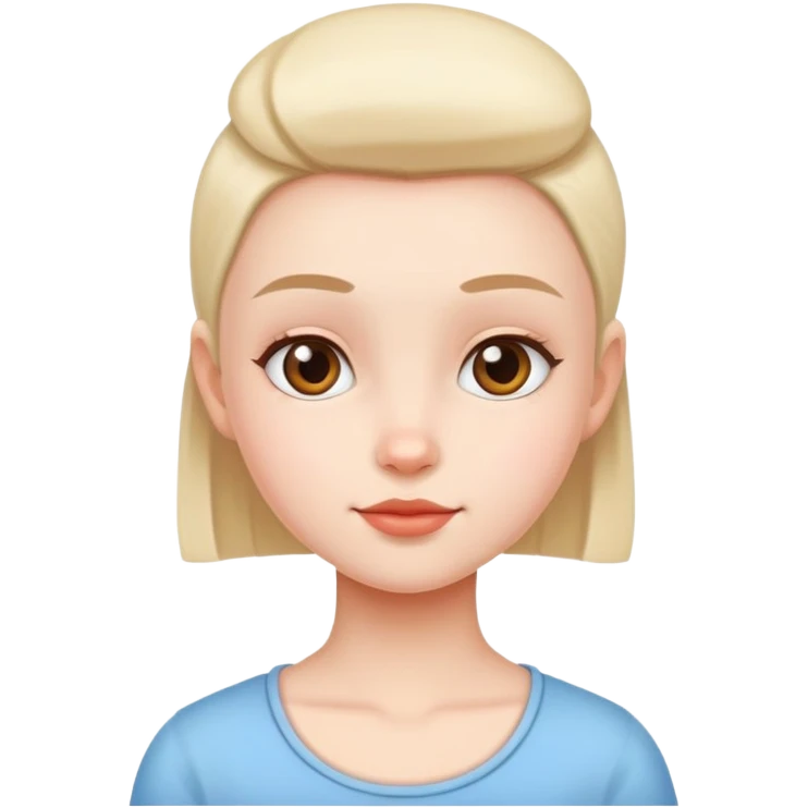 cute girl character with flat top head emoji
