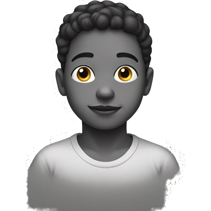 greyscale portrait of a boy emoji