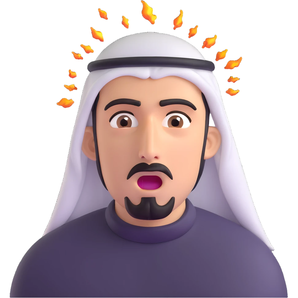 árabe sorprendido con la cabeza explotando emoji