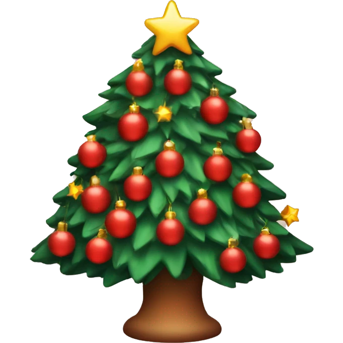 a cute red themed christmas tree with warm lights  emoji