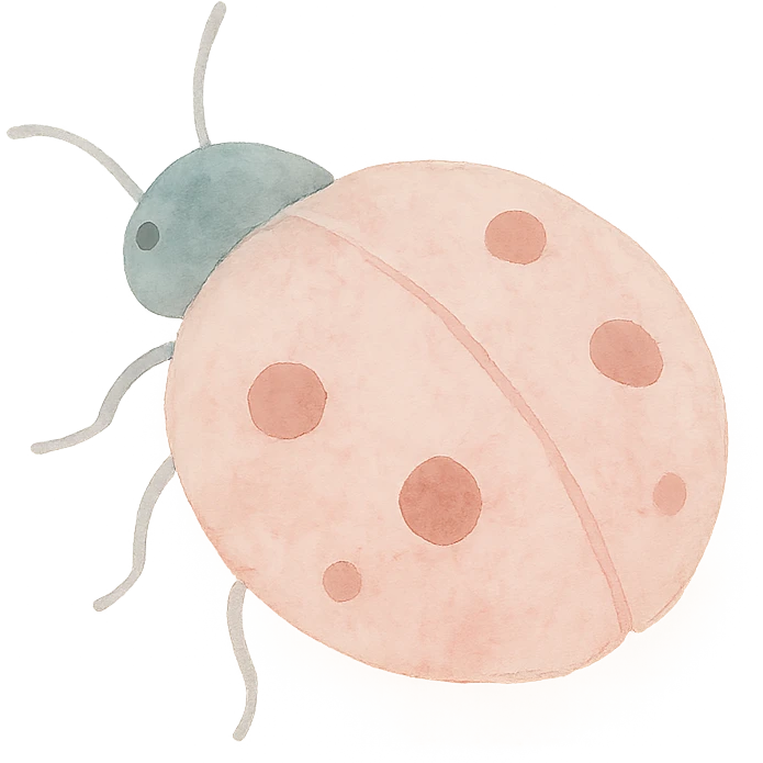 soft and dreamy love bug, watercolor style emoji