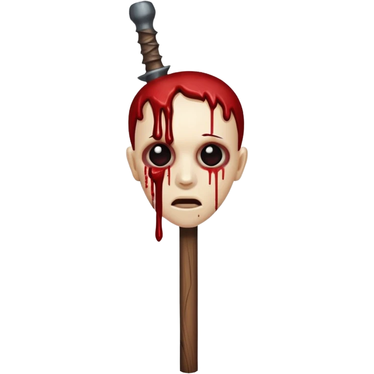 Rotting white guys head on a stick emoji