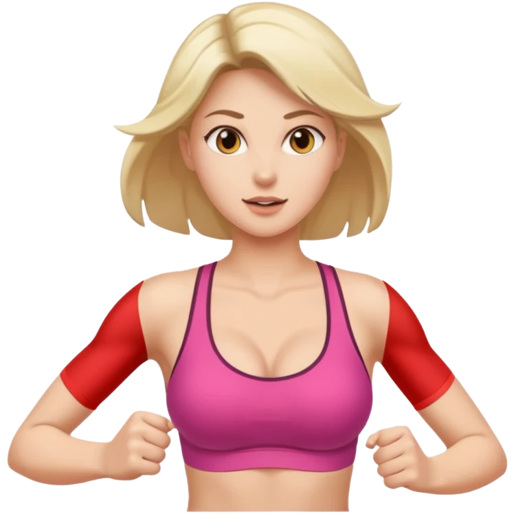 Woman with boobs out running  emoji