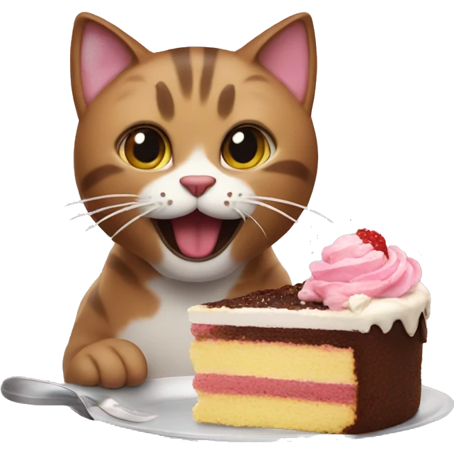 cat eating cake emoji