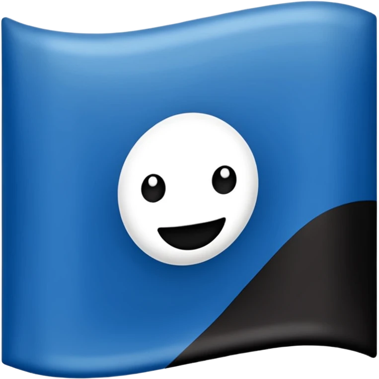 Bandera con tres líneas la de arriba con azul o azul oscuro el del medio blanco y la de abajo negro emoji