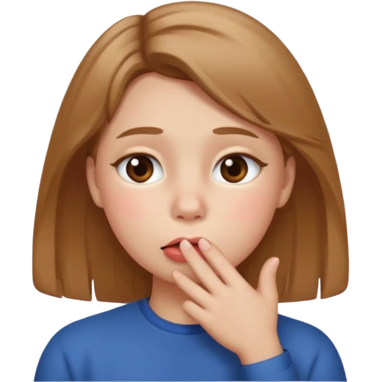 Hand over mouth with blushed cheeks emoji