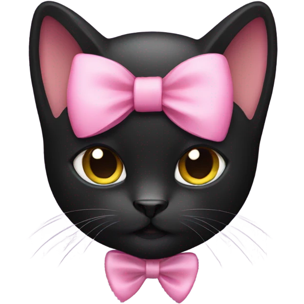 black cat with pink bow  emoji