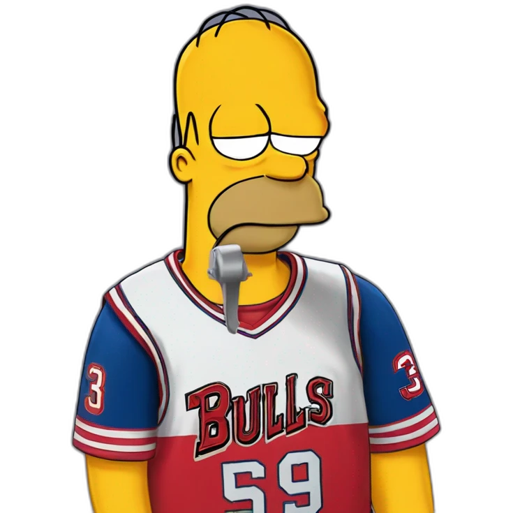 homer simpson wearing chikago bulls jersey emoji