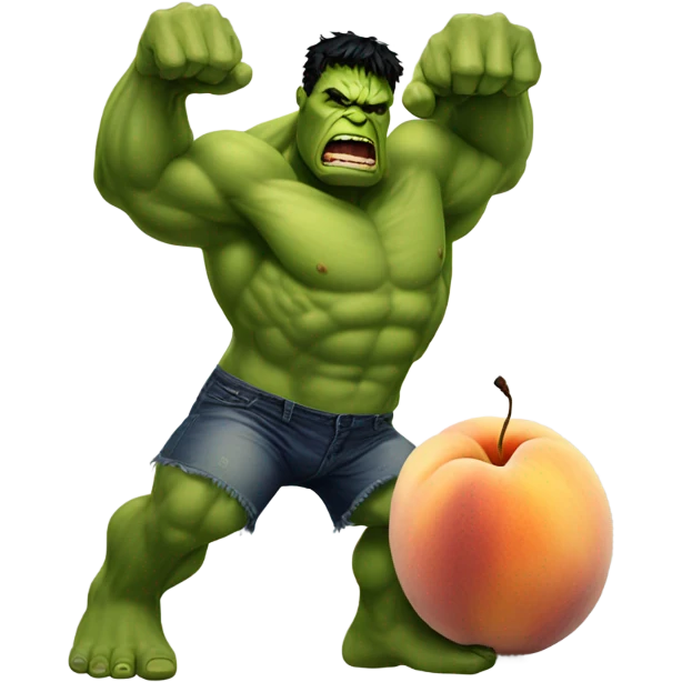 the hulk spanking a peach  emoji