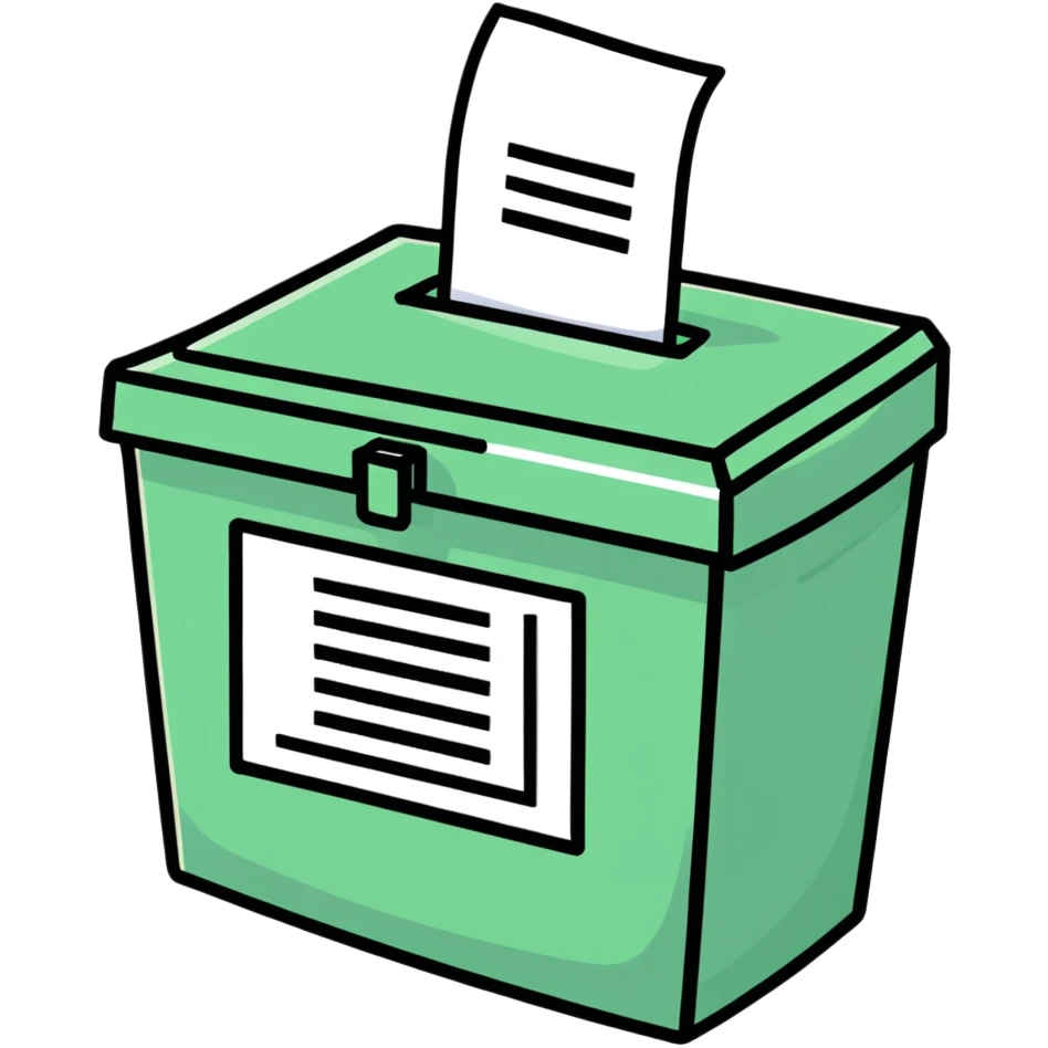 Sticker of ballot box with Admin Bewerbungen emoji