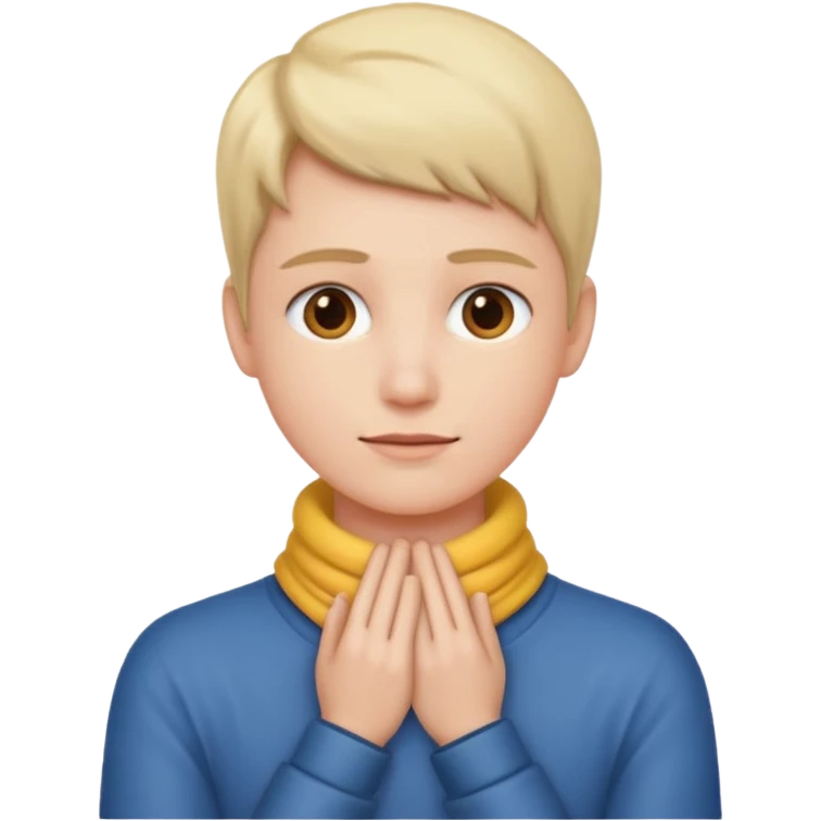 Someone with hands around their neck emoji